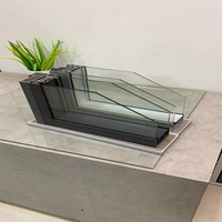 Cloison de bureau en aluminium sans joint 84 mm, verre simple 6-12 mm, insonorisée, design moderne, durable, écologique, fixation au sol