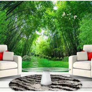 Qingya-papel tapiz 3D de bosque de bambú para habitación