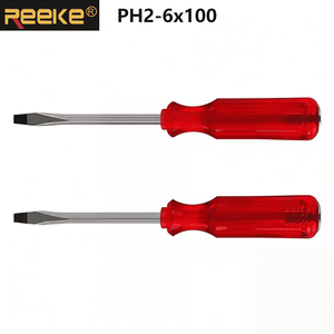Tournevis plat VDE de haute qualité, manche en plastique isolé, 100 mm, DIY, OEM personnalisable, garantie 3 ans, REEKE, prévention de la rouille - Product Image 1