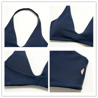 Nouveau soutien-gorge de sport en tissu brossé pour femme, col en V profond, dos ouvert, sous-vêtement de gym, antichoc, push-up, pour fitness et entraînement