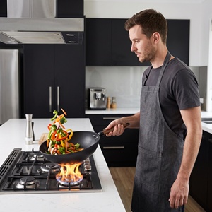 <span class=keywords><strong>Wok</strong></span> de Hierro Fundido de Alta Calidad con Mango de Madera, 30/32 cm, Equipo para Restaurantes y Hoteles, Sartén para Freír - Product Image 6