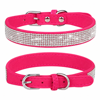 Collier pour chien en PU simple et confortable avec boucle de fermeture, bijoux étincelants