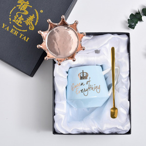 Tazas de café de corona de colores, taza de té de cerámica, reina de todo, tapa de corona, Taza de cerámica - Product Image 6