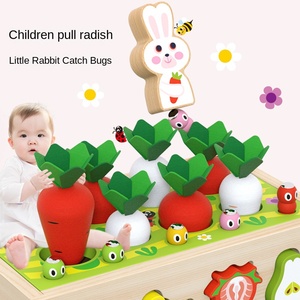 Jouets éducatifs pour <span class=keywords><strong>enfants</strong></span> Ferme de verger Jeu de correspondance de formes de radis en bois Intelligence pour bébé 0-6 mois Animal - Product Image 3