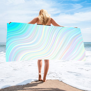 MB880 Serviette de plage personnalisée de haute qualité à bas <span class=keywords><strong>prix</strong></span> entièrement imprimée Serviette de plage personnalisée en tissu microfibre tissé - Product Image 6