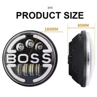 Pour Jeep Hummer, anneau de phare LED de 7 pouces, Boss Angel Eye, feux de route LED blanc/ambre pour véhicule tout-terrain