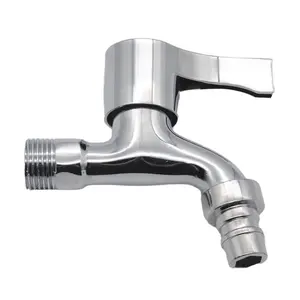 Single-Handle Wall-Mounted Chrome Faucet Quick-Open Design for Bathroom and Washing Machine Use