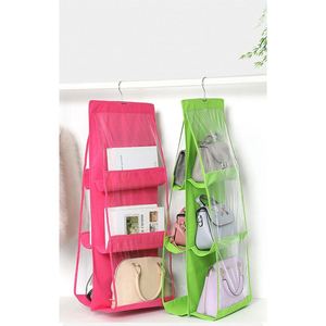 Organisateur de sacs à main suspendu en non-tissé épais, 6 poches, double face, gain de place, multifonctionnel, directement de l'usine - Product Image 2