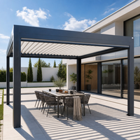 Pergola moderne à lames orientables en aluminium, gazebo de luxe pour jardin, pavillon imperméable, cuisine extérieure intelligente