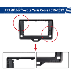 Meihua Vente chaude Cadre radio DVD pour voiture 10 pouces <span class=keywords><strong>Noir</strong></span> mat pour Toyota <span class=keywords><strong>Yaris</strong></span> <span class=keywords><strong>Cross</strong></span> 2019-2022 Placement sur tableau de bord HAUT DE GAMME - Product Image 4