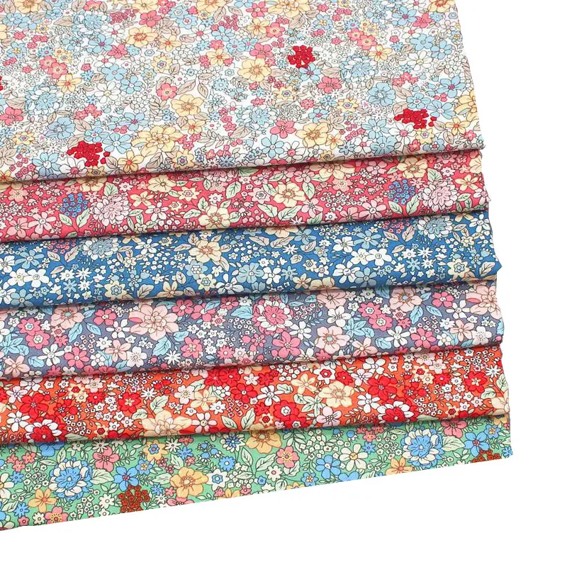 Moda dokuma pamuklu tekstil özel baskılı pamuk poplin liberty kumaş pamuk çim konfeksiyon için