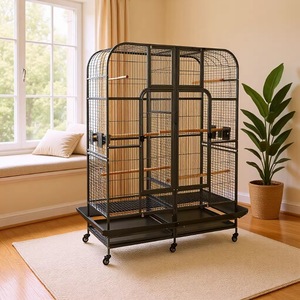 Gabbia per Pappagalli in Metallo Rinforzato, Moderna ed Ecologica, Extra Large, con Design Anti-Fuga e Rastrelliera Portaoggetti con Rotelle per Storni - Product Image 1