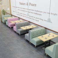 Ensemble de bancs de restaurant modernes en bois massif pour espaces commerciaux, cafés, hôtels, restaurants