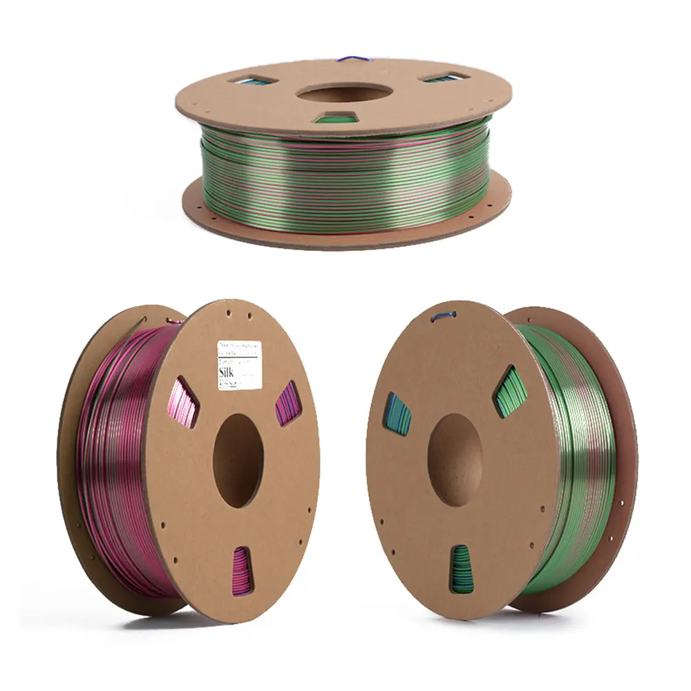 OEM סיטונאי 1kg 1.75mm 2.85mm 3D משי Pla הדפסת משי PLA הדרגתי קשת נימה PLA