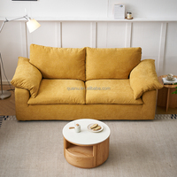 111190 Quanu Nouvelle Arrivée Canapé Nuage Lavable pour Petits Espaces, Canapé Droit Deux Places en Tissu Amovible, Mobilier de Salon