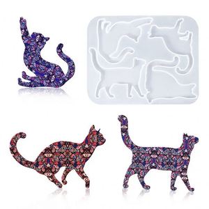 Molde de silicona 3D de gato de dibujos animados para broches, joyería de animales de cristal, resina epoxi, manualidades DIY y fundición de resina - Product Image 2