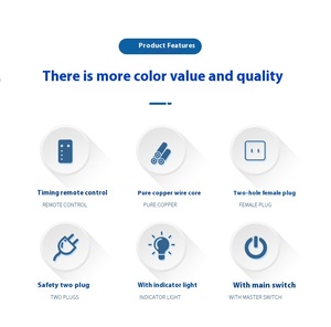 220V 3m5m ổ cắm kép dây điện mở rộng cáp điều khiển từ xa chuyển đổi đồng mạ nhôm cho dây cáp Cáp lắp ráp - Product Image 4