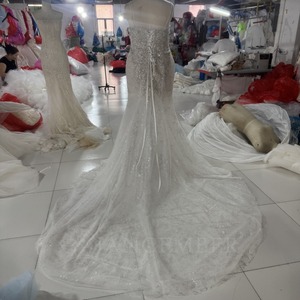 Wx393 Mermaid <b>Wedding</b> Dress High Collar Keyhole Beaded Sheer Cape Sleeve Sparkling Long Train Jancember - Product Image 4
