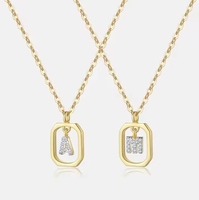 Kalung Fashion Perhiasan LUMINA Perak 925 Liontin Huruf Alfabet Berlian Halus Kalung Pria Perhiasan untuk Wanita