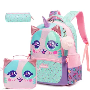 Mochila Escolar con Diseño de Animales para Niñas, con Lonchera y Estuche para Lápices, para Estudiantes de Primaria y <span class=keywords><strong>Preescolar</strong></span> - Product Image 3