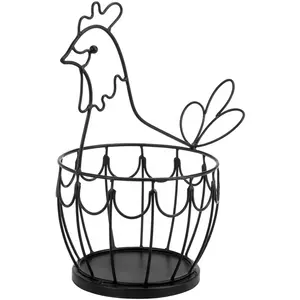 鸡蛋架小铁丝鸡蛋收集篮，带把手，用于农场鸡蛋水果蔬菜金属丝鸡篮装饰
