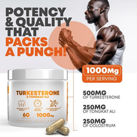 Kapsul Turkesterone Tongkat Ali Suplemen Stamina Otot Ramping Pendukung Pemulihan Otot Pil Ekstrak Herbal Kapsul