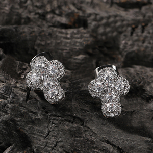 批发厂家交叉耳环花式派对女式饰品Pendiente镀金水晶耳环女 - Product Image 5