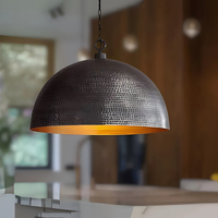 Luminaire suspendu en laiton noir martelé fait main, style marocain antique, pour îlot de cuisine, salle à manger, café