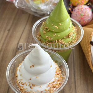Juego de vasos de 9 oz para Matcha, helado de frutos secos triturados de Japón, con forma de barriguita, modelo de sundae de pastel con efecto vórtice diferente, para exhibición de postres artificiales - Product Image 5