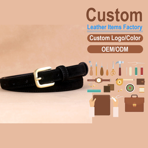 Women's Versatile Suede Leather <b>Belt</b>, Classic Gold Pin Buckle Waist <b>Belt</b> for Dresses & Jeans - Product Image 2