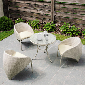 Ba mảnh mây bền hiện đại ghế ăn khung nhôm Bàn Ngoài Trời cho giải trí ban công sân biệt thự đồ nội thất - Product Image 1