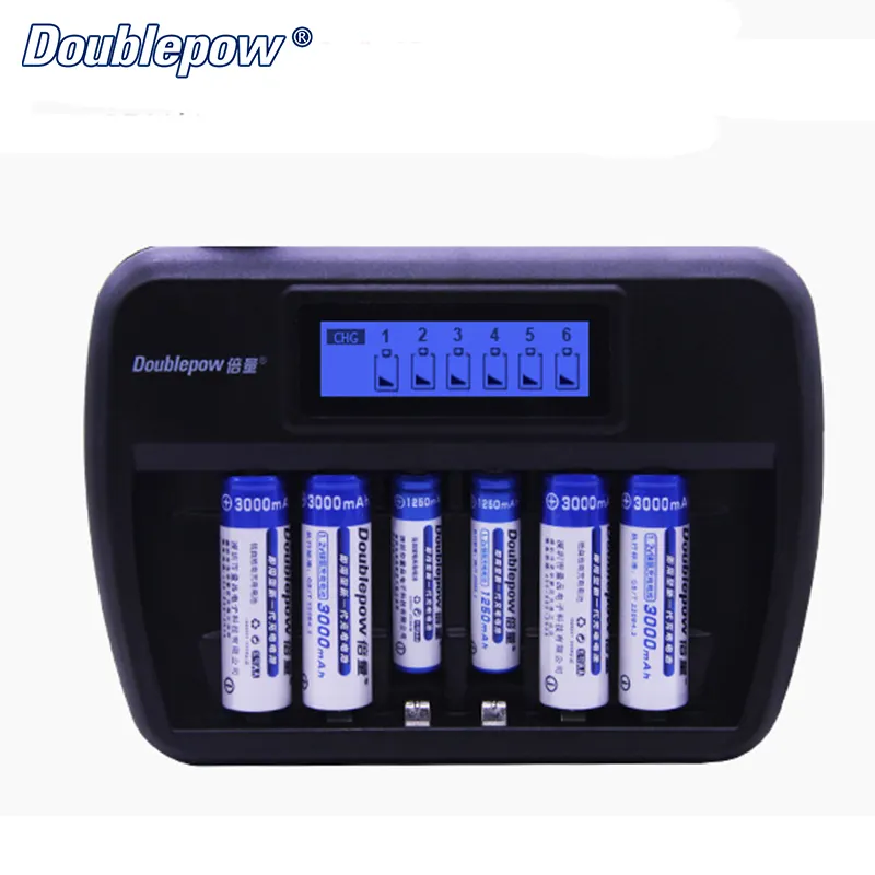 6 Slots Ni-MH Ni-CD Battery Intelligent Quick Charger with LCD Display