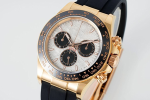 Montre chronographe à motif de météorite haut de gamme boîtier en acier inoxydable sportif mécanique automatique montre chronographe à la mode - Product Image 2