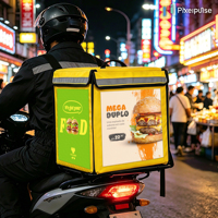 Pantalla LED Publicitaria para Exteriores a Todo Color, Impermeable IP65, para Vehículos de Reparto de Comida, Diseño Ligero Tipo Mochila, RDM Basado en la Nube