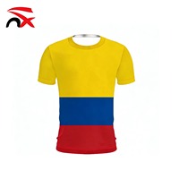 Beliebte Kolumbien Fußball-Fan-Flaggen-Sets T-Shirts Haarband Mützen Silikon-Armband Brillen Schlüsselanhänger für Sport-Party-Feierlichkeiten