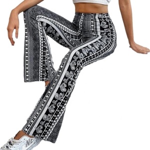 Pantalons décontractés pour femmes à motifs micro-imprimés, à haute élasticité et à ressort - Product Image 4