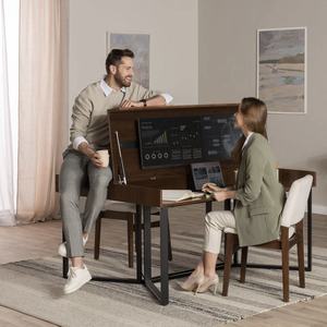 Bureau pliant multifonctionnel convertible <span class=keywords><strong>compact</strong></span> polyvalent en bois et métal, poste de travail <span class=keywords><strong>informatique</strong></span>, petit <span class=keywords><strong>meuble</strong></span> de chambre - Product Image 6
