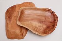 Guansen Unique plateau de service en bois incassable plat sculpté à la main pour assiette en bois de racine de pain de fruits