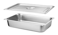 Edelstahl GN-Behälter mit Deckel, gebürsteter matter Oberfläche, korrosionsbeständig, für die Gastronomie, tiefe Schale für den Einsatz in Hotel-Speisewägen