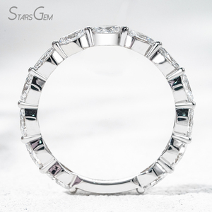 แหวนทองคำแท้ 18K StarsGem ประดับเพชรเม็ดเดี่ยวทรงมาร์คีส์ 1.23 กะรัต (2.5*4 มม.) สี D เพชรเลี้ยงในห้องปฏิบัติการ ชุบโรเดียม สไตล์วินเทจ สำหรับทั้งชายและหญิง - Product Image 5