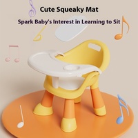 Chaise de table à manger pour bébé, tabouret multifonctionnel, chaise pour enfants, siège en plastique avec dossier pour la maison, petit tabouret