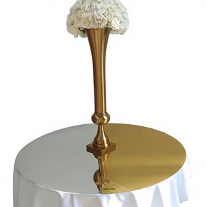 LEDA PET Modern Silver Mirror Tablecloth New Arrival Reusable Stain Resistant Oil Proof for Wedding Event Party Banquet Decor - Product Image 1