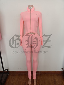 Custom LogoTwo Piece <strong>Set</strong> Fall Clothes Loungewear Crop Jacket <strong>Matching</strong> Flare Pants <strong>Set</strong> 2 Piece <strong>Set</strong> Tracksuits <strong>Jogger</strong> for Woman - Product Image 5