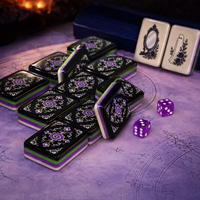 Jeu de Mahjong Gothique d'Halloween au Design Original, Tuiles Joker Squelette, Jeu de Société pour Soirée Horreur, Ensemble Unique de Mahjong d'Halloween, Effrayant