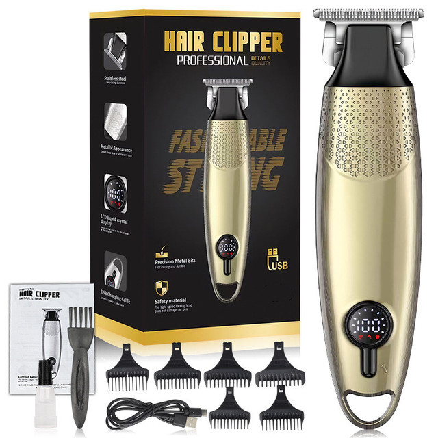 All Metal Hair Trimmer Professional Electric Hair Clippers Men's Trimmer LCD Haircut Machine Barber Shaver Razor Beard Trimmer