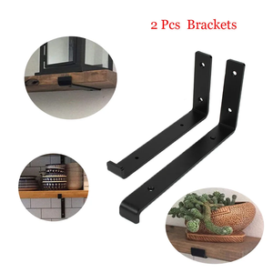 SSR Wall-Mounted Triangle Brackets <b>Metal</b> <b>Shelving</b> Support Ironwork <b>Rack</b> Straight Shelf Stand Powder Coated Black - Product Image 2