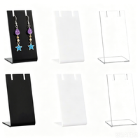 Support de présentation pour boucles d'oreilles et colliers en acrylique transparent noir et blanc de haute qualité