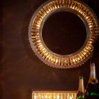 Luxe Vintage Haut de Gamme Cristal Personnalisé Rex Grand Miroir Debout Lampadaire Led pour Hôtel Lobby Villa Club