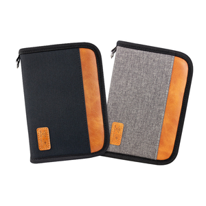 Portafoglio da <span class=keywords><strong>uomo</strong></span> con grande cerniera in poliestere RFID blocco porta carte da viaggio con Logo personalizzato portafoglio passaporto con custodia appesa - Product Image 2