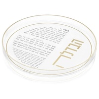 Plateau de Havdalah en Acrylique Transparent Orné Personnalisé pour Jardin, Vente en Gros Directe Usine, Plateau de Sabbat Judaïque en Lucite avec Poignées